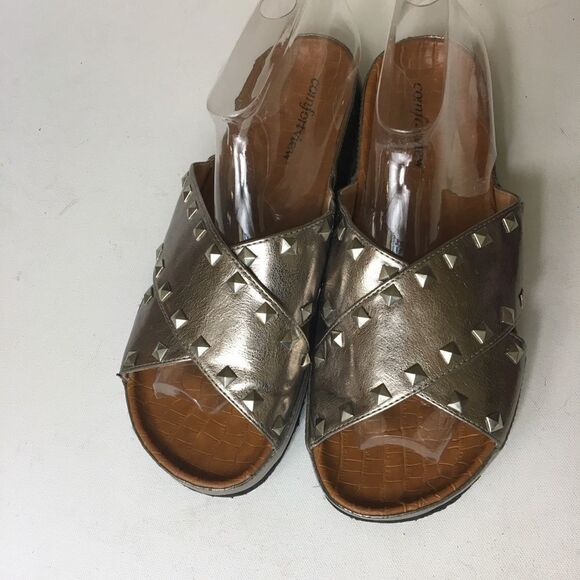 Comfort view women’s footbed studded sandals 10.5w - Picture 1 of 6